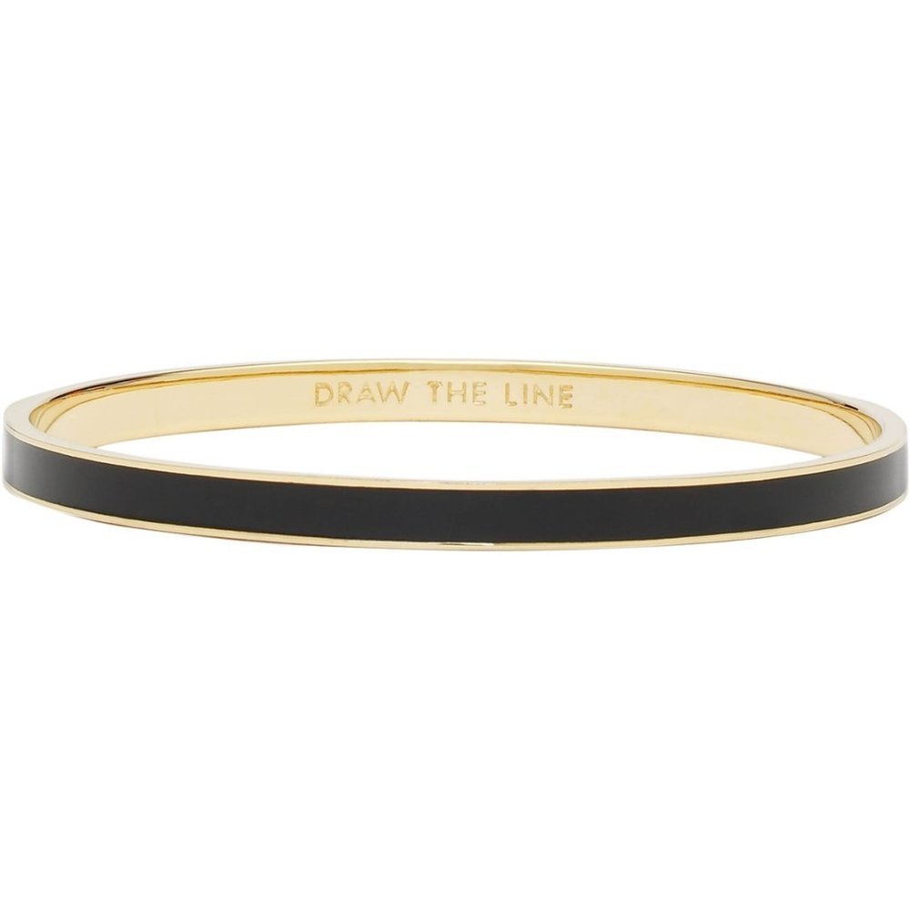 Kate Spade Idiom  Collection "Draw the Line" Bangle Bracelet Black / Gold